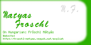 matyas froschl business card