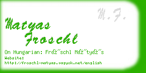 matyas froschl business card